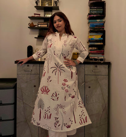 Gul - Offwhite Floral Dress