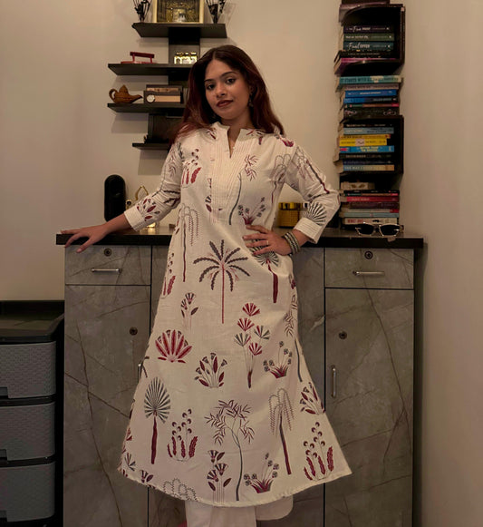 Gul - Offwhite Floral Dress