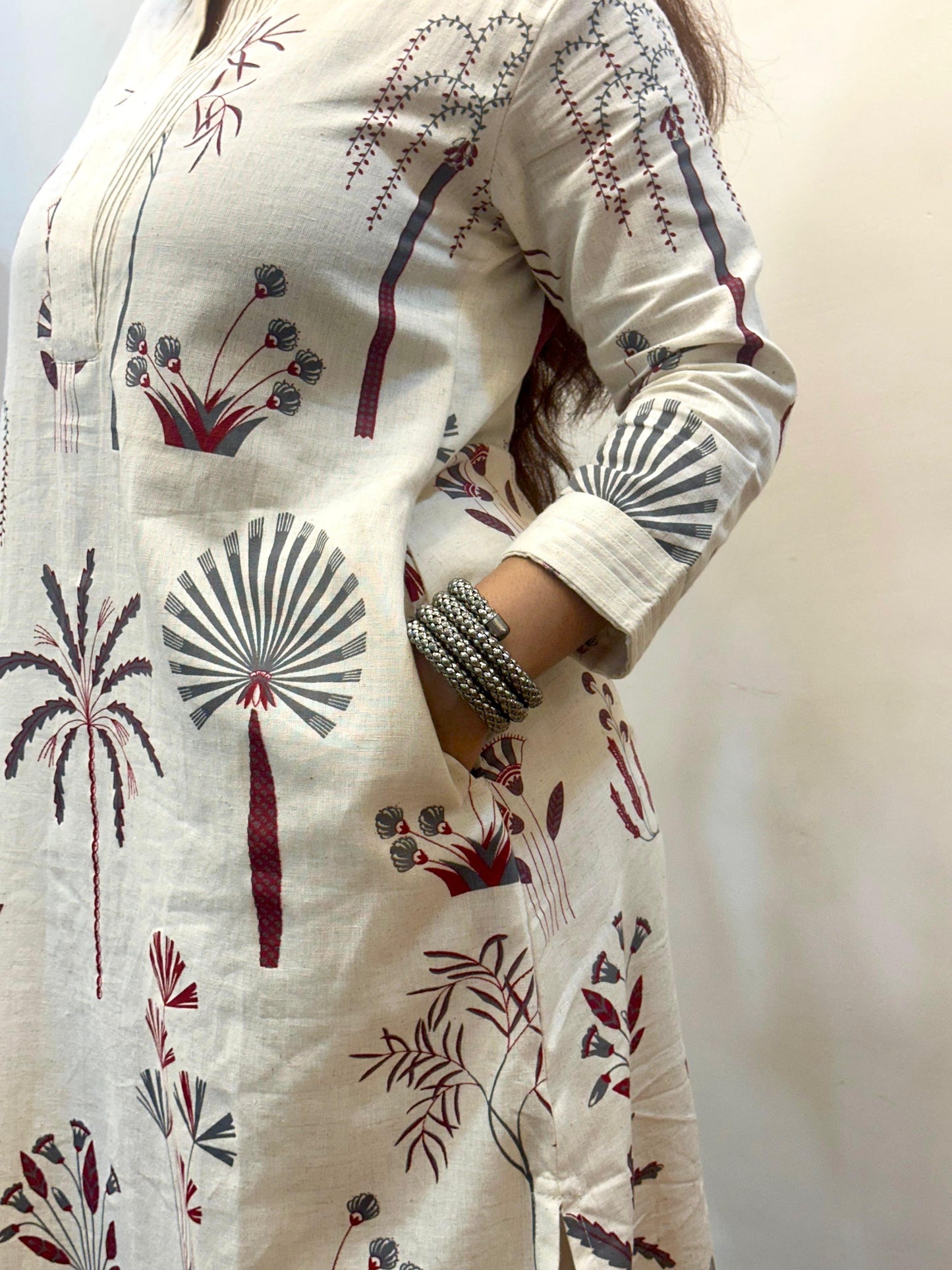 Gul - Offwhite Floral Dress