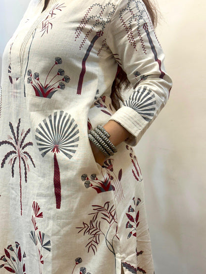 Gul - Offwhite Floral Dress