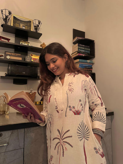 Gul - Offwhite Floral Dress