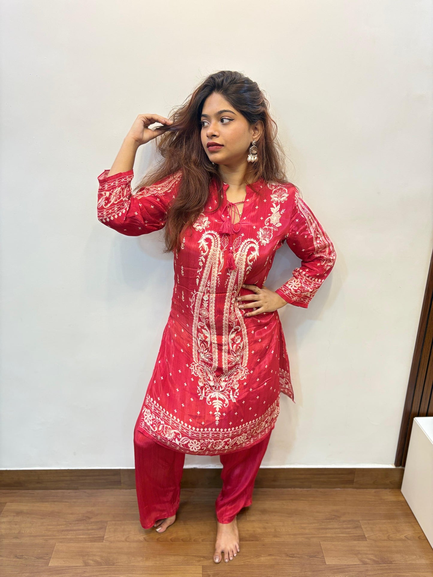 Noor Red Kurta Set