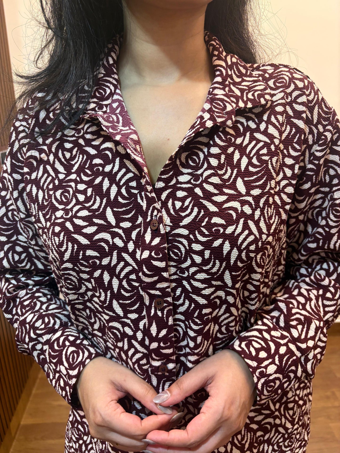 Wine Rose Co - ord Set